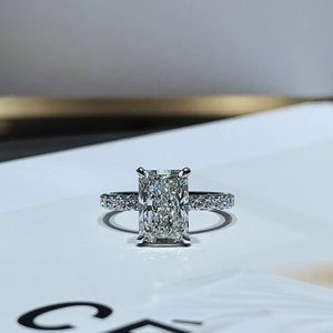 Anillo Clásico de Oro Sólido de 14k con Certificación IGI, Chapado en Rodio, con Diamantes Cultivados en Laboratorio, para Mujer, para Bodas y Fiestas - Product Image 1