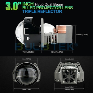 BULBTEK <span class=keywords><strong>AD56</strong></span> Lentille LED à triple réflecteur 3'' 188W 11600LM Double faisceau Trois réflecteurs 6000K Lentille de projecteur de phare LED haute puissance - Product Image 5