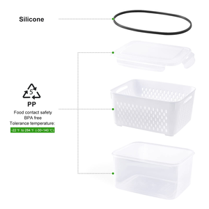 Airtight Food <b>Storage</b> <b>Container</b> Removable Divided Compartments Clear Plastic Travel Fridge Organizer <b>Kitchen</b> Fruit Snacks - Product Image 5