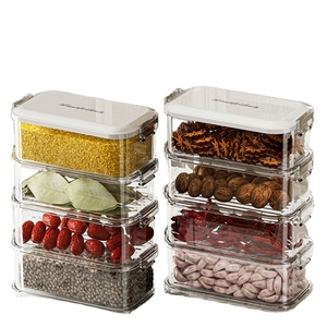 ชุดกล่องเก็บอาหารแบบซ้อนได้ปี 2026 ปิดสนิท ปลอดสาร BPA ผลิตจากพลาสติกใส สำหรับจัดระเบียบในครัว เหมาะสำหรับเก็บธัญพืชและเครื่องเทศ - Product Image 1