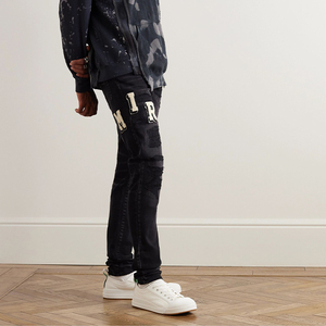 Custom <strong>Printed</strong> Logo Distressed <strong>Men</strong> Jeans Fashion Design Ripped Jeans <strong>Men</strong> Streetwear Jeans Vintage Slim Fit Denim <strong>Trousers</strong> <strong>Men</strong> - Product Image 6
