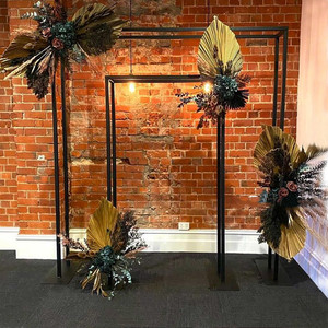 Arco de Hierro de Doble Poste para Decoración de Bodas, Marco para Flores, Decoración de Bodas al Aire Libre, Arco Dorado para Fondo de Boda - Product Image 4