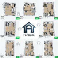 Casa Contenedor Expandible de 20 pies/40 pies, Casa Modular Prefabricada de Lujo con 3 Dormitorios, Estructura de Acero, Casa Móvil Pequeña en Venta