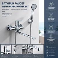 Ensemble de robinetterie de douche murale NES-CAAB19, mitigeur apparent haute pression eau chaude et froide avec bec de baignoire inférieur