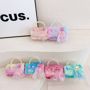 Borsa <span class=keywords><strong>a</strong></span> Tracolla alla Moda con Nuovo Fiocco in Pizzo Cartoon, Perla e Fiore, Graziosa <span class=keywords><strong>Borsetta</strong></span> per Bambini con Chiusura <span class=keywords><strong>a</strong></span> Coperchio - Product Image 2
