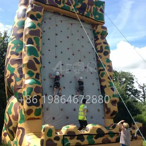 Commercial Customized Size and Colors Inflatable Rock Climbing Wall with Slide for Kids and Adults