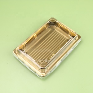 Gloden cơ sở rõ ràng nắp dùng một lần hình chữ nhật Sushi khay donburi Hộp Ăn Trưa lấy đi thực phẩm container nhựa Sushi Togo container - Product Image 1