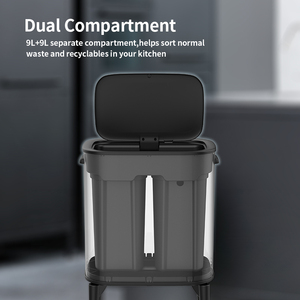 Contenedor de <span class=keywords><strong>Basura</strong></span> Inteligente de Acero Inoxidable para Cocina, con Sensor de Apertura y Cierre Automático sin Contacto, Fabricantes de Contenedores de <span class=keywords><strong>Basura</strong></span> - Product Image 3