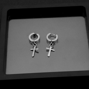 2026 Simple Design Cross Drop <b>Earrings</b> Light Luxury Hip Hop Style Unisex's Silver Plated <b>Earrings</b> Fashion Jewelry Wholesale - Product Image 3