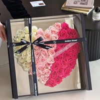Boîte Cadeau Rectangulaire en Acrylique Haut de Gamme Portable pour la Saint-Valentin, Idéale pour une Déclaration d'Amour Surprise, Composition Florale Éternelle, Yiwu Chine