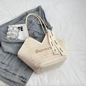 Salida de fábrica 2025, bolso trenzado de playa de viaje para <span class=keywords><strong>mujer</strong></span>, bolso de hombro de algodón, Cubo de ganchillo, almacenamiento, bolso grande, <span class=keywords><strong>bolsos</strong></span> de hombro - Product Image 4