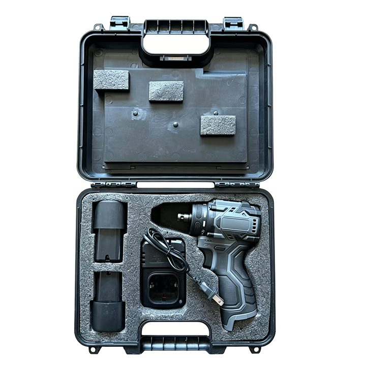 OEM/ODM Máy khoan động lực không dây 16V chuyên nghiệp/DIY, không chổi than, đảo chiều, 60Nm, đầu kẹp không khóa, 2 tốc độ, pin Lithium 1.3AH