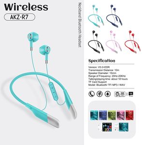 Cuffia da denti blu senza fili con montaggio sul collo lunga durata della batteria sportiva che esegue auricolari da collana Subwoofer - Product Image 3