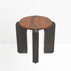 VN OEM Design minimaliste Canapé moderne pour chambre à coucher Table basse ronde Table d'appoint en chêne avec base en béton pour le salon - Product Image 1