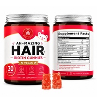 Produits de beauté transfrontaliers sur mesure, gommes à mâcher multivitaminées à la biotine, fonctionnelles pour la santé, favorisant la croissance des cheveux, véganes, sans sucre ajouté