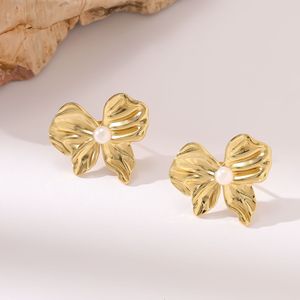 Boucles d'oreilles en acier inoxydable étanches et inaltérables, avec perles, pour femmes, vente en gros à prix abordable - Product Image 2