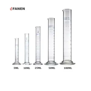 Fanen กระบอกแก้วบอโรซิลิเกตทรงกระบอกทำจากแก้ว Boro3.3สูงสำหรับห้องปฏิบัติการ