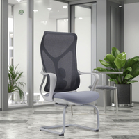Chaise de bureau de direction ergonomique moderne à entièrement revêtement en maille, design luxueux, avec support lombaire réglable et vérin à gaz certifié, structure fixe