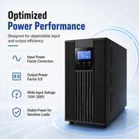 Alimentation sans interruption (ASI) monophasée haute fréquence 220 V CA 1 kVA 2 kVA 3 kVA pour réseaux informatiques et alimentation de secours des guichets automatiques