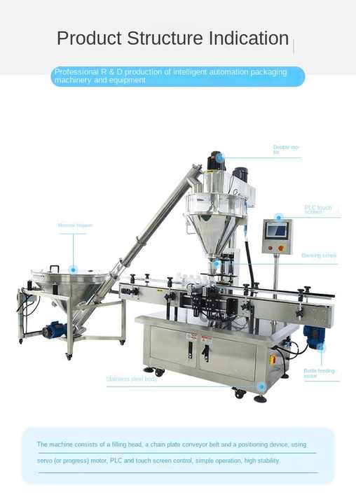 Automatic Seasoning Protein Flour Sugar Non-Dairy Coffee Milk Powder Suitable for Glass Plastic Aluminum Bottle Jar Tin
