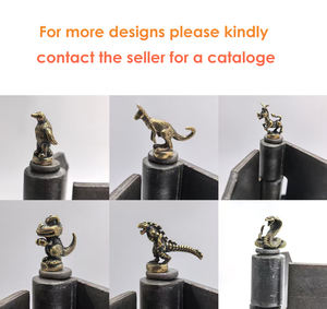 BECORA hiasan kepala engsel antik lucu hewan dan tanaman patung kecil kuningan padat magnetik kepala engsel puncak untuk dekorasi engsel pintu - Product Image 6