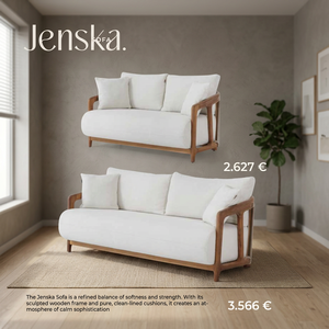 Sofá Moderno de Tres Plazas para Sala de Estar, Tapizado en Madera con Relleno de Espuma, Asiento Blanco sin Marco, Sofá Lounge con Reposabrazos para Apartamento o Villa - Product Image 3