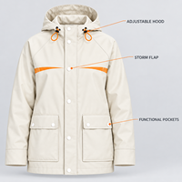 Combinaison de pluie imperméable blanche pour adultes, veste de pluie à capuche, pantalon cargo, ensemble de pluie deux pièces pour les trajets domicile-travail, les voyages et les activités de plein air