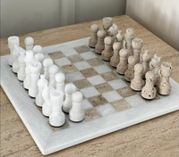 SAIDKOCC Décoration en marbre naturel, échiquier et pièces d'échecs rétro créatifs, luxe avancé, plusieurs couleurs, échecs modernes