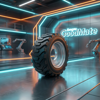 GOODMATE 10-16.5 12-16.5 China Hochwertige Vollgummireifen für Skid-Steer-Lader, Felge für Bobcat CAT, mit Komfortlöchern, Schwarz, Ein Jahr Garantie