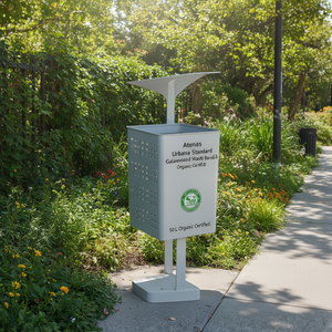 Cestino per Rifiuti Standard Atenas Urbana Zincato 50 L Certificato Biologico - Product Image 3