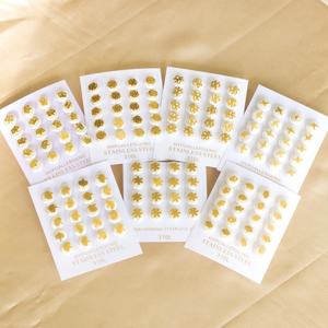 Boucles d'oreilles en acier inoxydable plaqué or 18 carats, hypoallergéniques, prix de gros pour enfants et femmes - Product Image 3