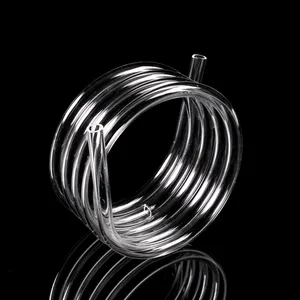 Tubo de bobina de cuarzo de resistencia a altas temperaturas de fábrica Tubo de vidrio helicoidal de cuarzo Tubo espiral de cuarzo