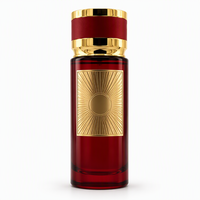 Flacon de parfum vide personnalisé en verre 250 ml, noir mat avec capuchon doré style arabe, atomiseur rechargeable en gros, logo personnalisé