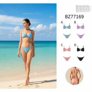 HDJ Bikini Set Pink Size 42 44 46 48 With Metal <b>Ring</b> Detail For Beachwear - Product Image 5