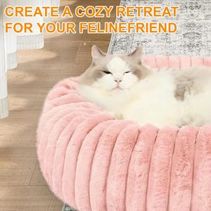 Lit pour animaux de compagnie en peluche en forme de donut, personnalisé avec logo, vente en gros du fabricant, luxe pour chat et chien - Product Image 5