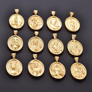 Colgante Religioso de Acero Inoxidable de Jesús y la Virgen María para Mujeres y Hombres, Cadena Dorada DIY, Amuleto de Oración, Joyería Metálica de Fe - Product Image 1