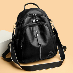 Sac à dos en cuir PU souple pour femmes, sacs à bandoulière de créateur pour femmes, nouveaux sacs d'école pour adolescentes, sacs à dos pour femmes - Product Image 1