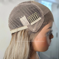 Peluca Médica de Cabello Europeo Virgen Rubio con Encaje HD, Base de Silicona Antideslizante, Sistema Capilar Hipoalergénico para Pérdida de Cabello