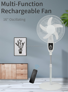 Ventilateurs sur pied à colonne en promotion, ventilateur vertical de 16 pouces, batterie haute capacité 6V5AH, charge solaire CC, moteur en cuivre pur, design fin - Product Image 3