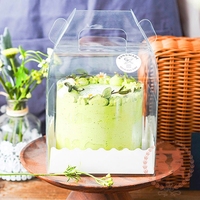 OEM 3/4/5 pouces gâteau mousse fromage cuisson dessert pain emballage biodégradable boîte de transport en plastique transparent