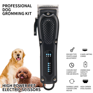 कम शोर रिचार्जेबल कुत्ते बाल क्लिपर ग्रोमिंग किट कॉर्लेस पालतू जानवरों के बाल त्रिमर इलेक्ट्रिक usb अनुकूलित लोगो 3 घंटे - Product Image 3