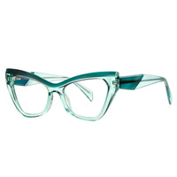 Monturas de Gafas para Mujer, Modernas, de Alta Calidad, Retro, Ojo de Gato, Montura Grande, Anti Luz Azul, Gafas Ópticas
