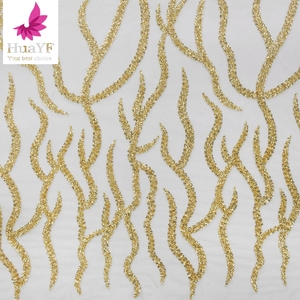 Gran oferta, encaje con cuentas 3D de oro amarillo africano con lentejuelas brillantes, venta al por mayor, tela de vestido de encaje bordado para Aso Ebi - Product Image 2