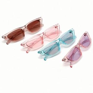 Gafas de Sol de Moda 2020, Color Caramelo Transparente, Protección UV400, Montura Pequeña, Estilo Ojo de Gato, para Mujer - Product Image 4