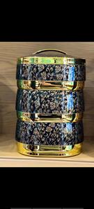 Boîte à lunch isotherme empilable 3 niveaux 4,5 L au design élégant avec bordure dorée <span class=keywords><strong>pour</strong></span> la restauration événementielle - Product Image 6