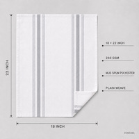 Servilleta de Mesa para Restaurante, Hotel, Comercial, de Poliéster Hilado Teñido, Reutilizable, Hecha a Mano, con Rayas Grises de 240 g/m², Personalizable OEM