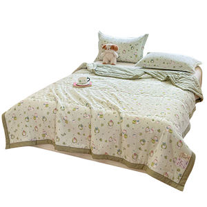 Set Copripiumino Estivo a Righe con Cuccioli - Morbida Biancheria da Letto a Doppio Strato in Garza per Bambini, Piumino Leggero e Traspirante - Product Image 4