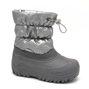أحذية شتوية للأطفال YLK470 بالجملة، أحذية ثلج فضية أنيقة تصل إلى منتصف الساق، دافئة ومقاومة للماء للاستخدام الخارجي - Product Image 1