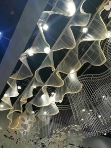 Voiles suspendus LED modernes en forme de S pour <span class=keywords><strong>la</strong></span> décoration de scène de mariage et d'événements, draperies de plafond - Product Image 3