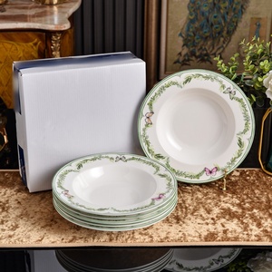Wholesale Pastoral Floral Butterfly Hand-painted Flower Plate Rice Bowl Coffee <b>Cup</b> <b>Saucer</b> Mug Tableware Set - Product Image 5